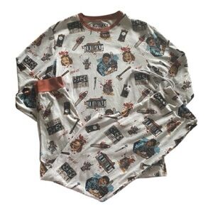 NWOT-HALLOWEEN-CREEPY COMPANY-THE EVIL DEAD-WOMENS TWO PIECE PAJAMA SET-SZ SMALL